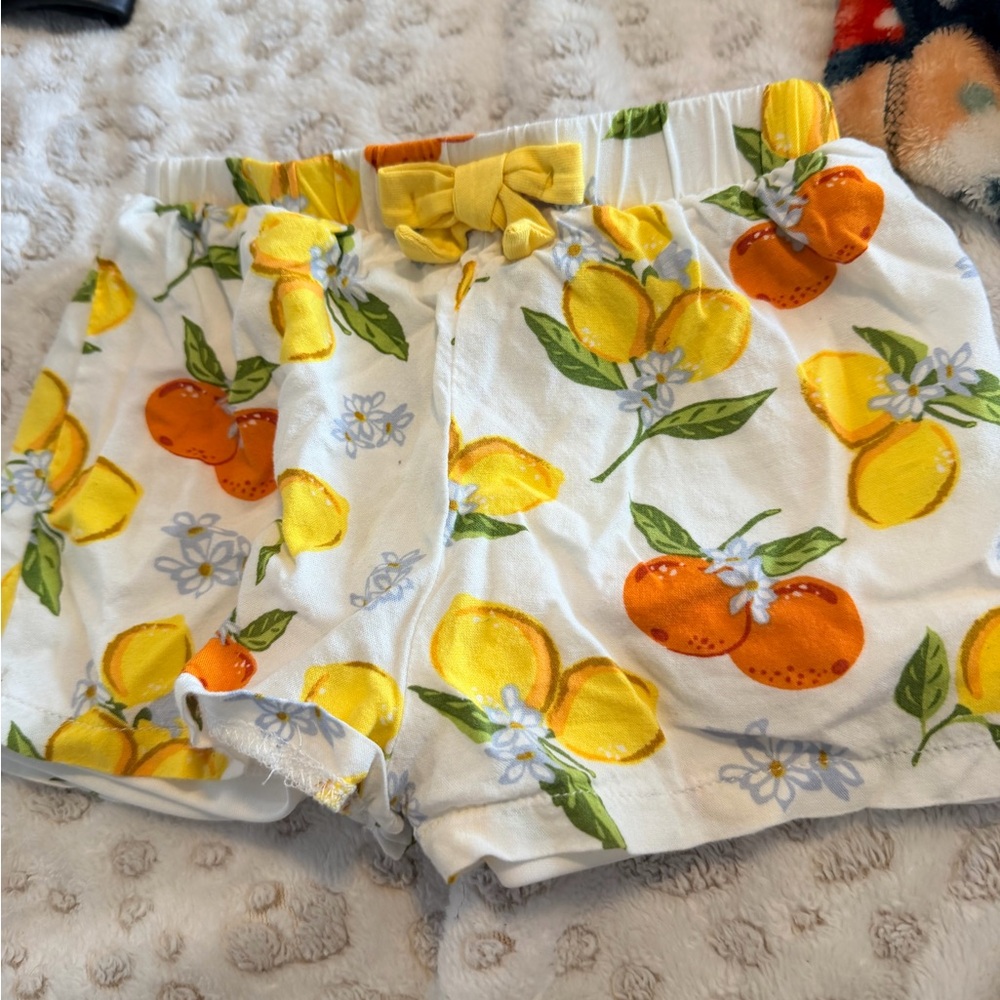 Rare Editions Citrus Print High Waist Shorts